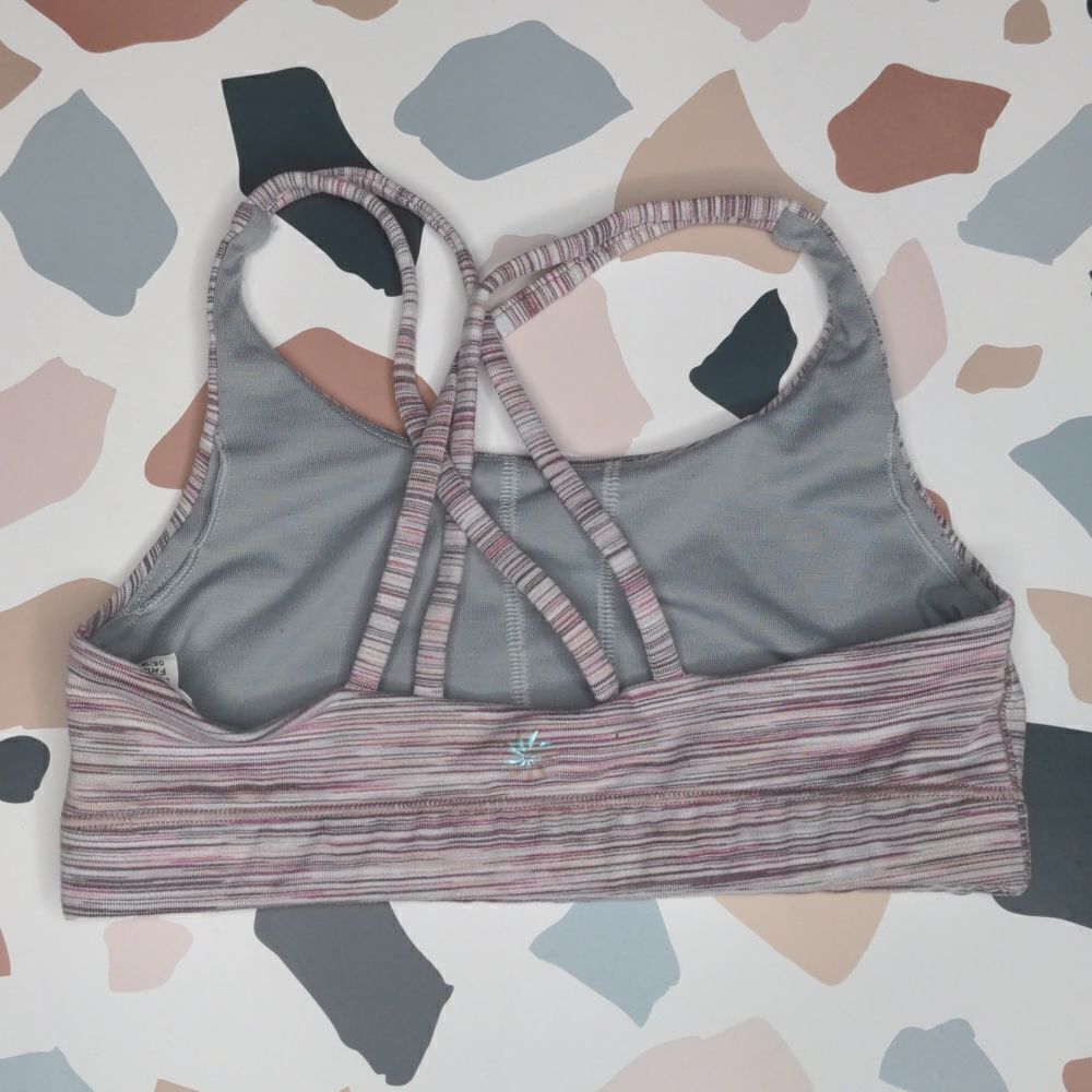Athleta‎ Girl Pink Space Dye Strappy Sports Bra size S/7 - Picture 2 of 5